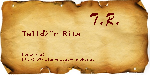 Tallér Rita névjegykártya